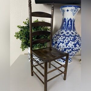 Sage County Merchantile Country Ladder Wood Chair Hand Crafted Small Rare doll